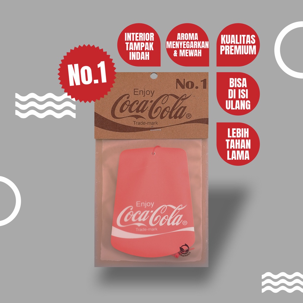 Parfum Pewangi Mobil Gantung Mewah Tahan Lama Kertas Refill - Pengharum Ruangan Premium - COCACOLA AIR FRESHENER