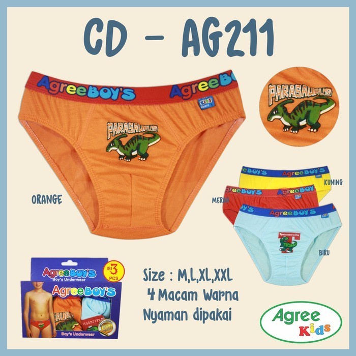 [3 pcs] cd celana dalam segitiga anak cowok agree dus AG AK motif