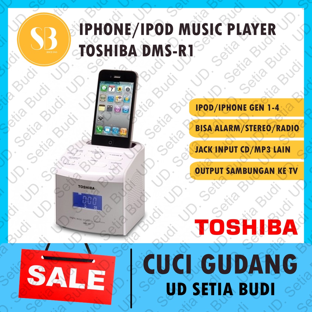 Ipod Iphone MP3 Player Toshiba DMS-R1 Speaker Radio Jam Alarm