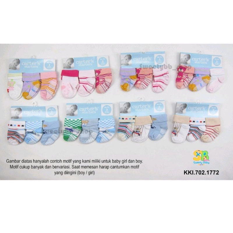 Kaos kaki bayi newborn isi 3 perempuan laki laki katun Strech / kaus kaki bayi baru lahir set