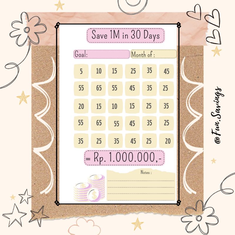 

[FUN] Isi Binder A6 | Save 1M in 30Days | Loose Leaf