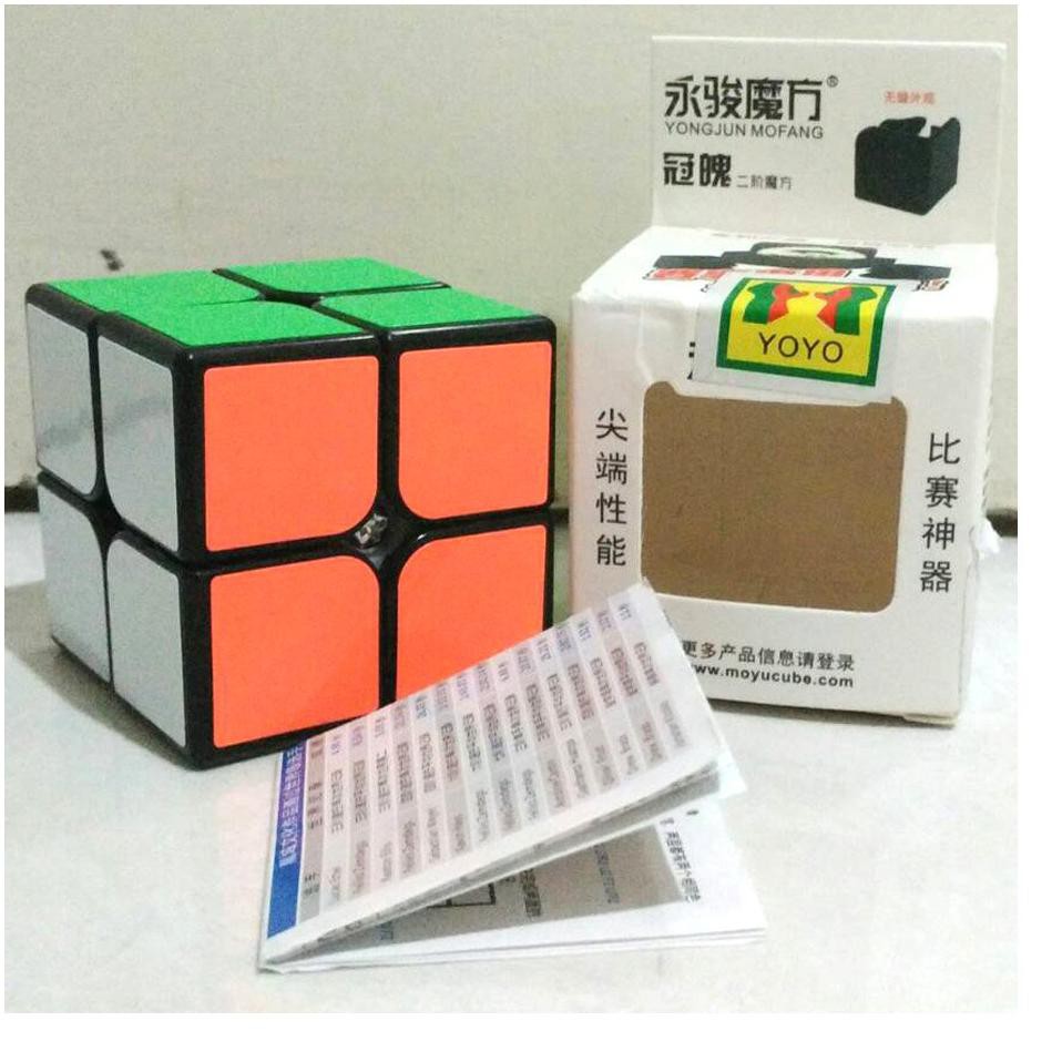 Zz9CodeRubik 2x2 Yongjun Mofang base hitam - licin dan berkualitas super(populer) S53
