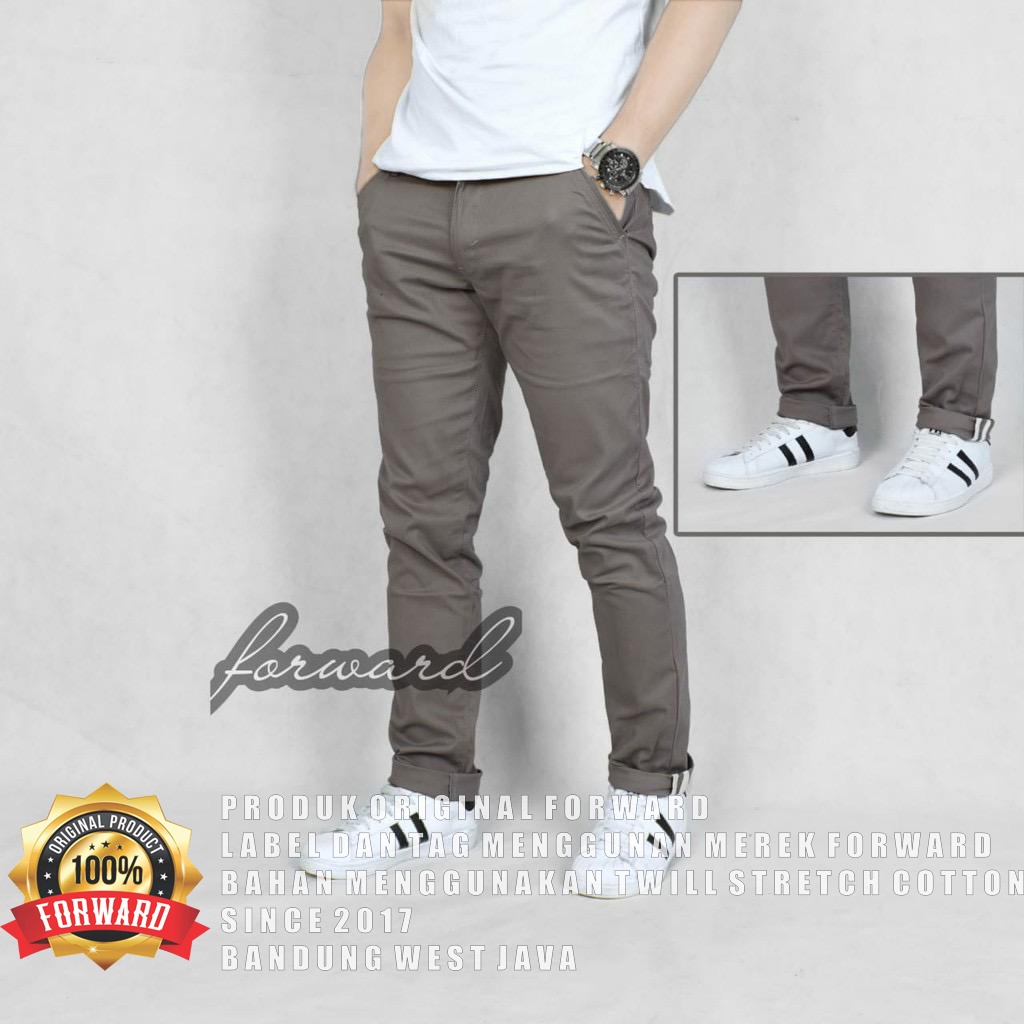 Celana Cino Chino strip pria premium original forward