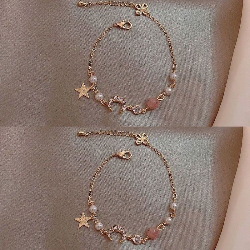 Xingyue Zirkon Gelang Mutiara Desain Niche Perempuan High-End Gelang Versi Korea Influencer Trendi Fashion Sederhana Gelang Pacar