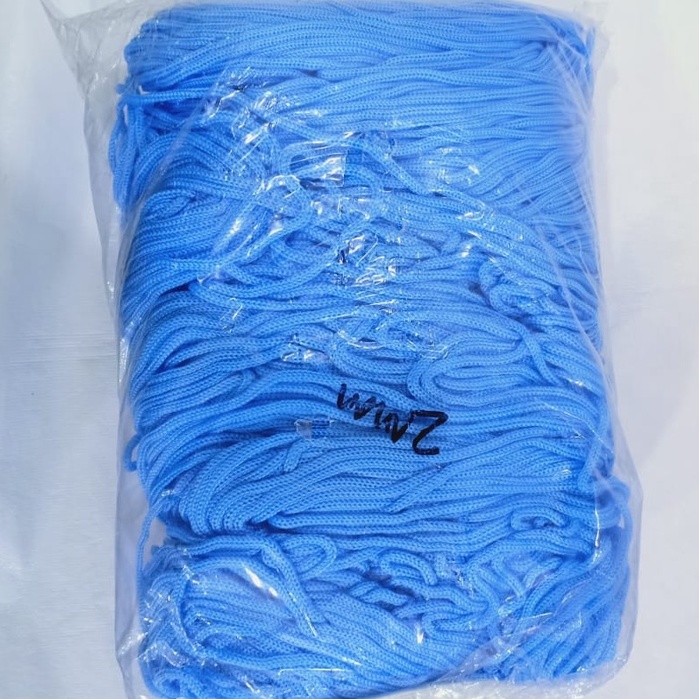 

Tali Kur Biru Muda 2mm per bungkus besar. 9 ons 900 gram tali accesories premium