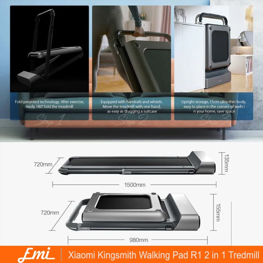 Kingsmith R1 PRO Walking Pad 2 in 1 Treadmill - hijau