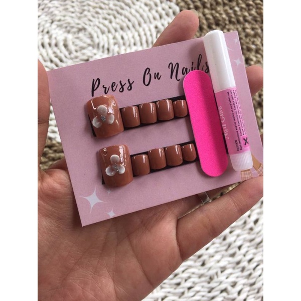 fake nails kaki / kuku palsu kaki