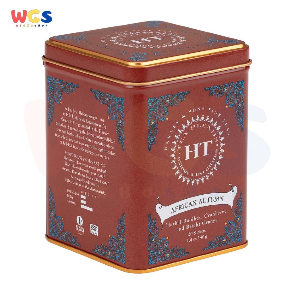 Harney &amp; Sons Teas HT African Autumn Herbal Rooibos 20 Sachets 40g