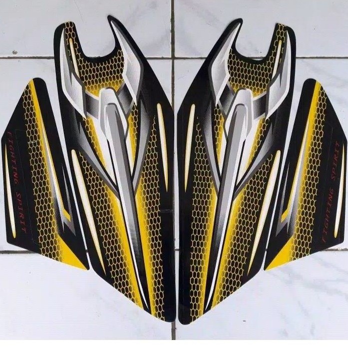 Stripping sticker lis motor standar Yamaha Rx_King Tahun 2007 Warna Kuning Ready stock