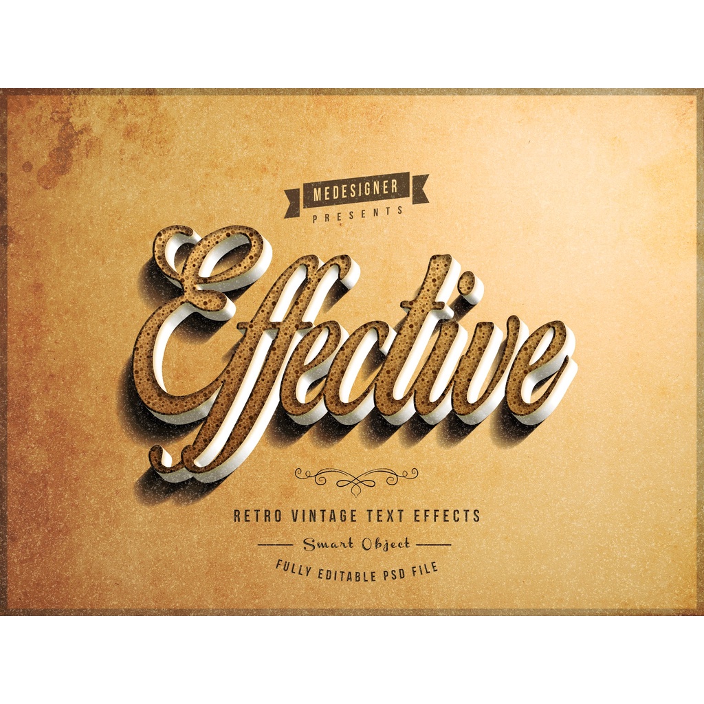 Retro Vintage Text Effects V 3 - Photoshop