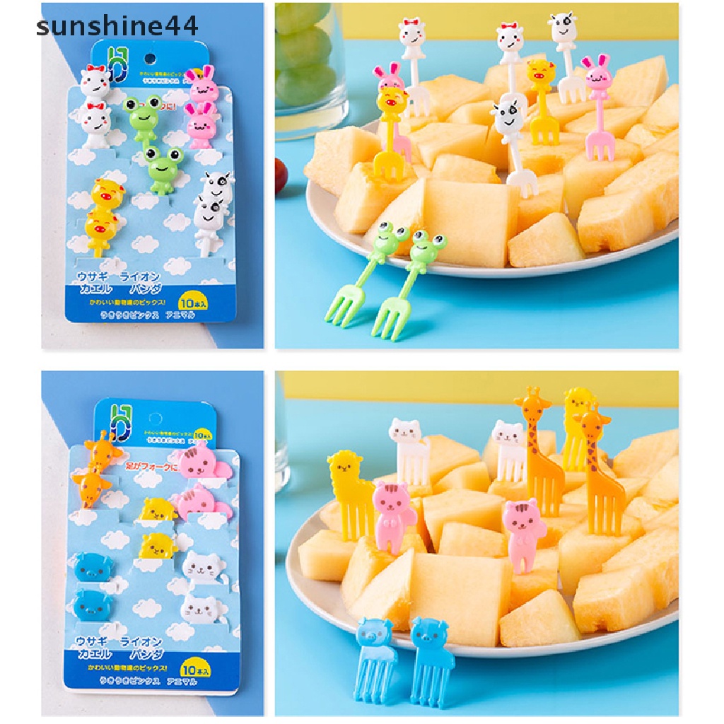 Sunshine Set Garpu Buah / Dessert / Cocktail / Sandwich / Bento Desain Kartun Untuk Pesta