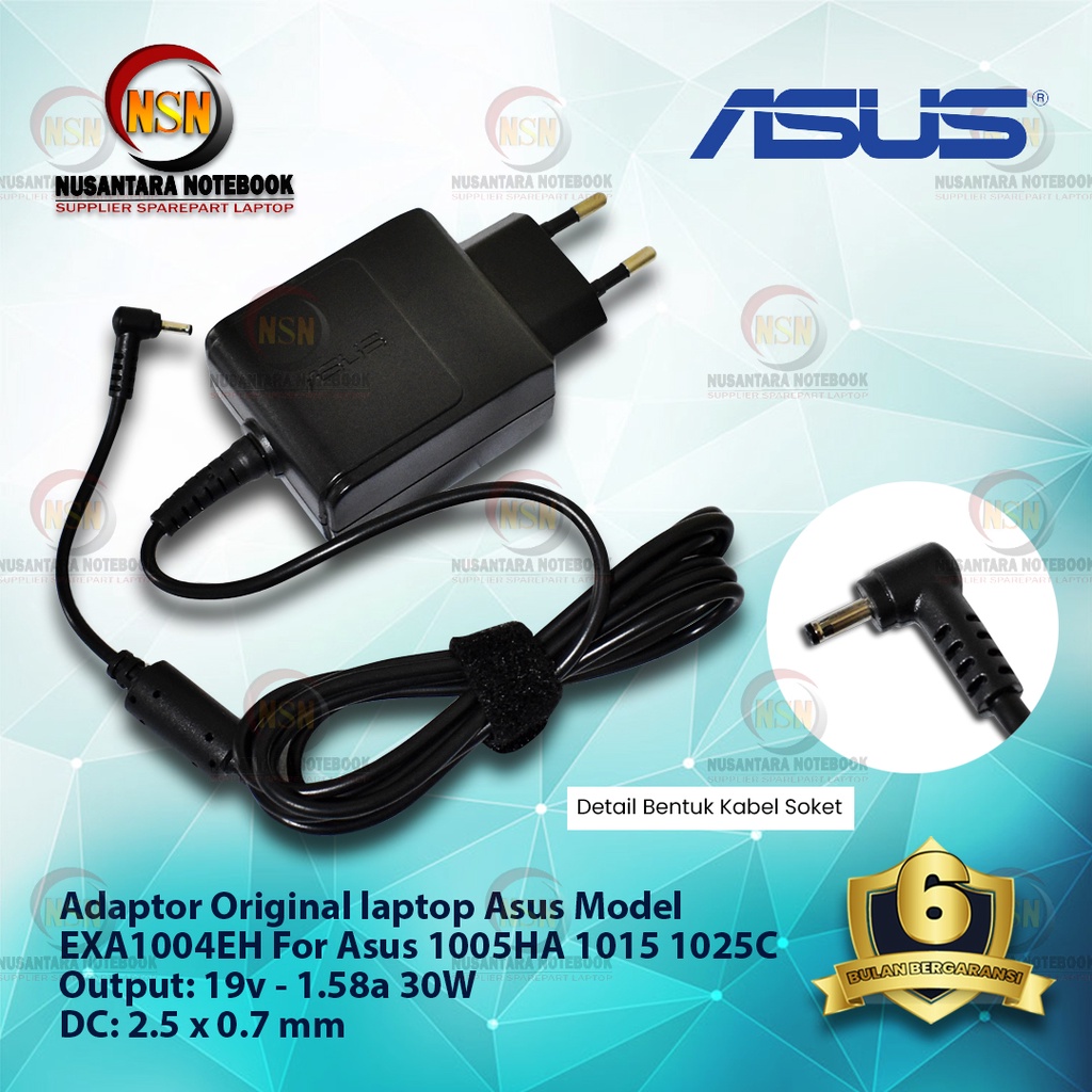 Adaptor Original Asus 19v - 1.58a 30W For Asus 1005HA 1015 1025C