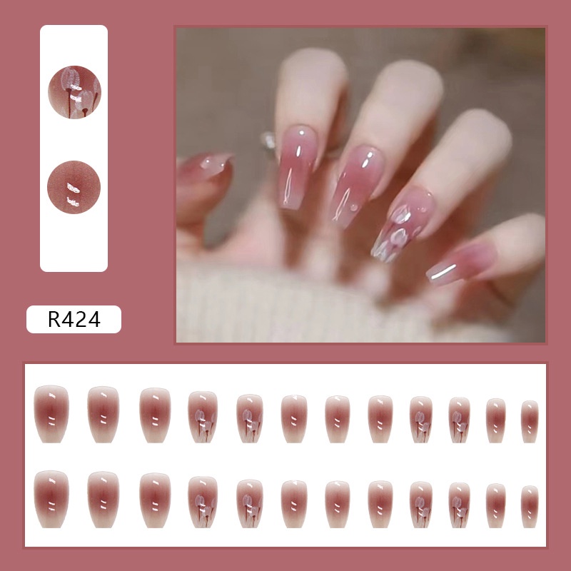 R421-r440 24pcs / Kotak Kuku Palsu Full Cover Untuk Nail Art