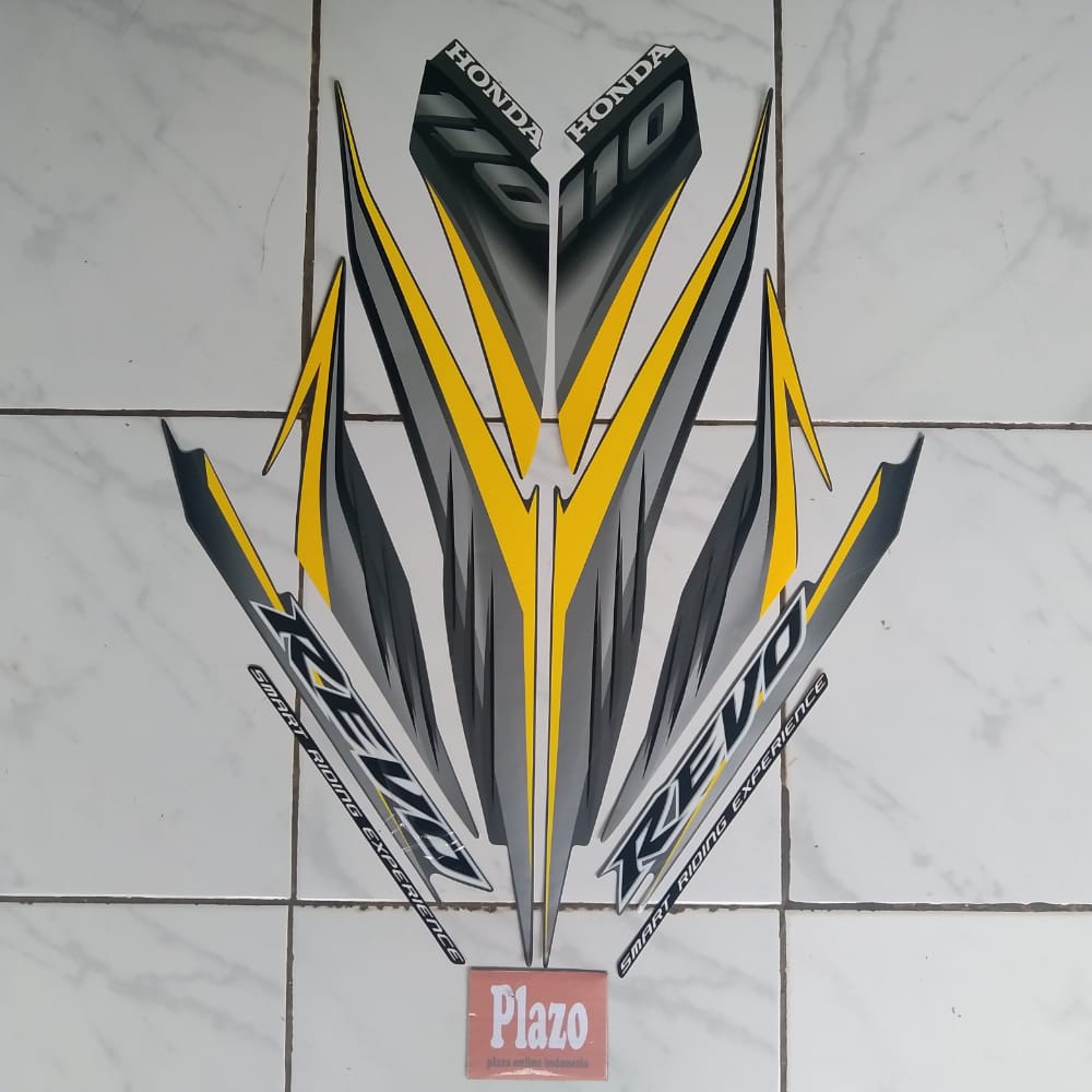 stiker honda revo cw 110 2009 kuning-abu
