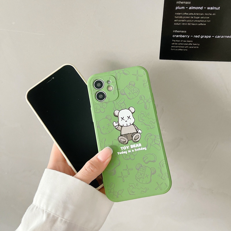 Liquid silicone violent bear case iPhone 13 12 pro max 11 pro max X/Xs max 7/8/SE2020 7plus/8plus all-inclusive soft case Casing iPhone