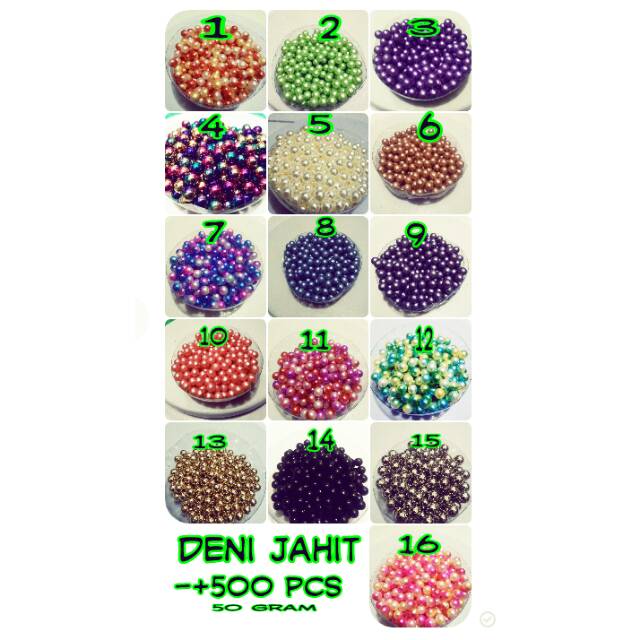 500 Manik-manik mutiara tanpa lubang/manik mutiara tanpa lubang