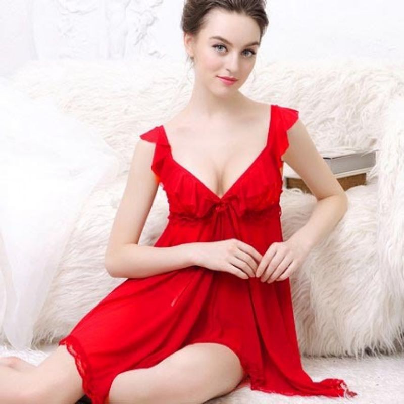 Lingerie Babydoll Set (Big Size) BY0466R LingerieOnYou