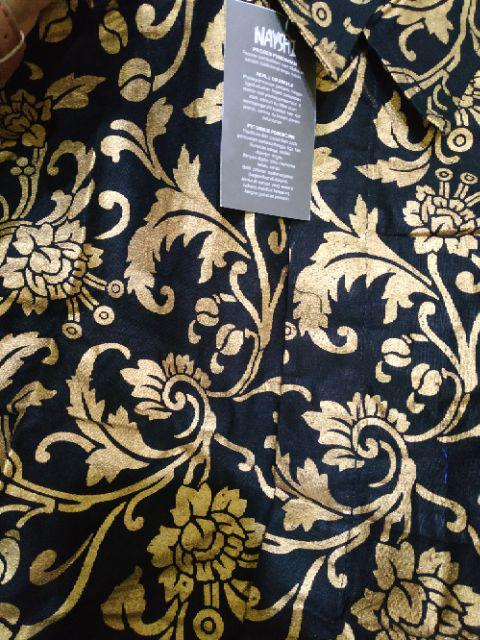 Kemeja Batik Lengan Pendek Arjuna Memanah Mozaik Abu Merak Toska Sogan Kenongo Nayshi Batik Hrb026
