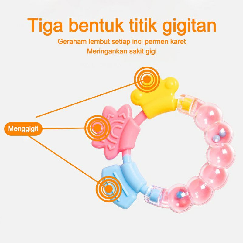 Mainan Gigitan Bayi / Gigitan Bayi Rattle / Teether Bayi Kerincing / Penumbuh Gigi Cincin Bayi