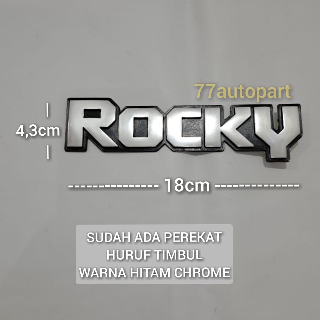 emblem logo mobil tulisan rocky kecil