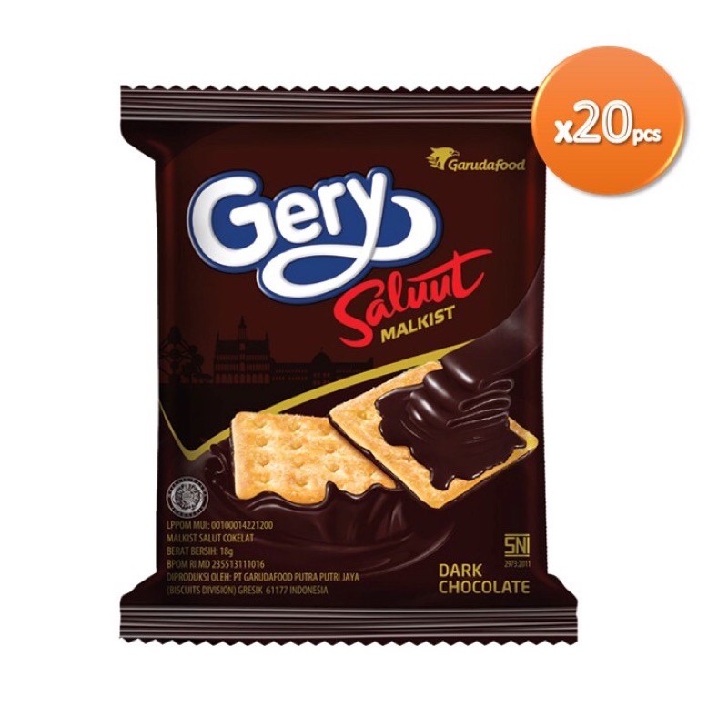 

Gery Saluut Malkist Cokelat 18 gr x 20