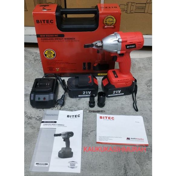 CORDLESS IMPACT WRENCH & SCREW DRIVER BITEC 2 IN 1 21 V  TORQUE 320Nm