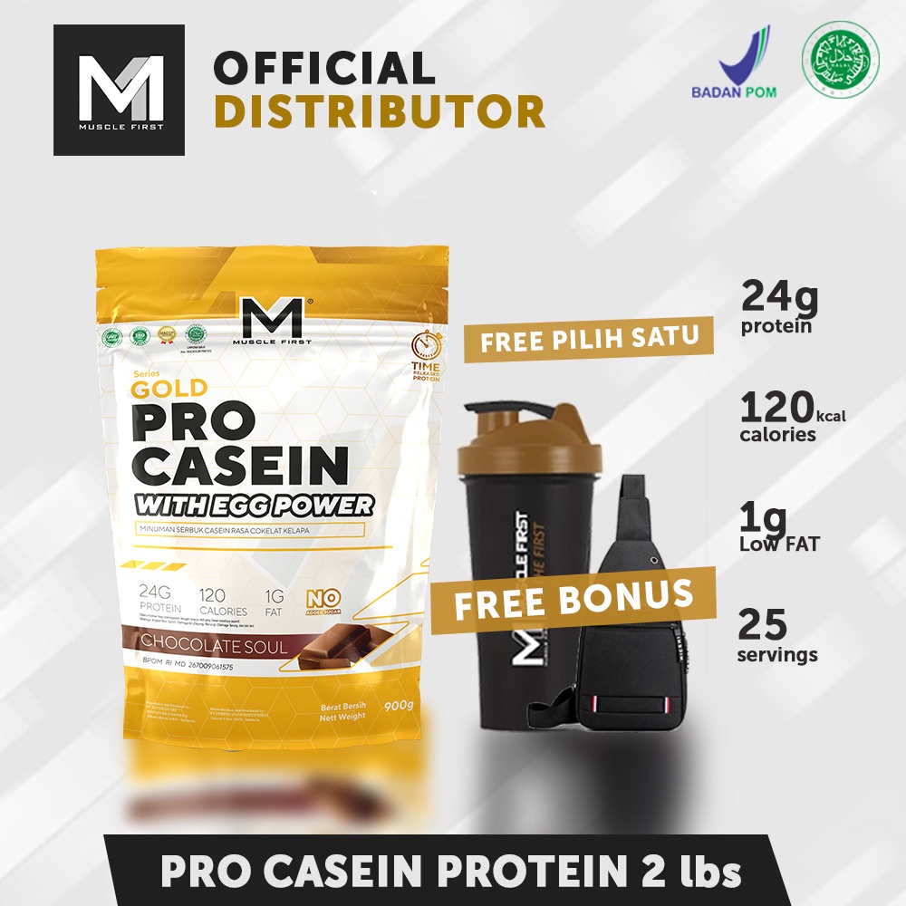 Muscle First (M1) Pro Gold Casein With Egg Power 2Lbs Whey Protein