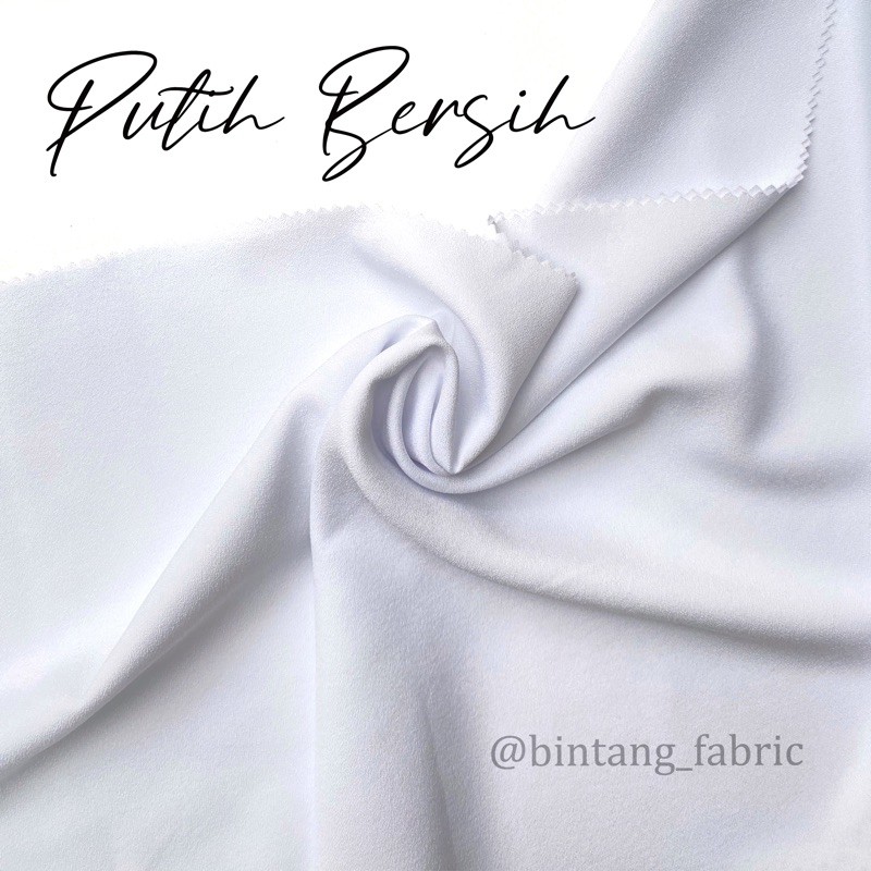 Bahan Kain Princess Stretch Lady Zara 1 meter-Putih Bersih