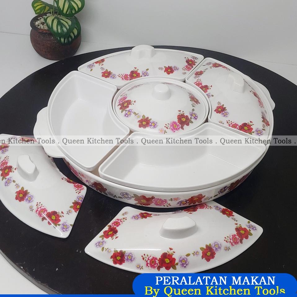 Penjualan Terbanyak.. Prasmanan Set Melamin Unica Original | Prasmanan Bulat Korea | Mangkuk Susun |