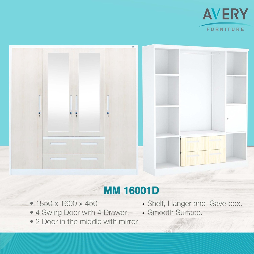 Avery - MM-16001D - Lemari Pakaian Besi