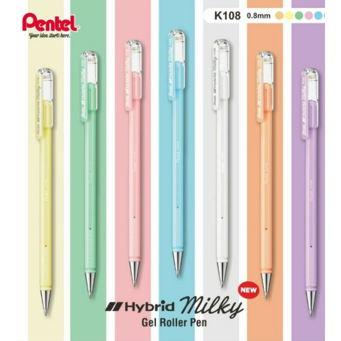 

Hybrid Milky ' Pentel ' K 108 P ada 7 pilihan warna