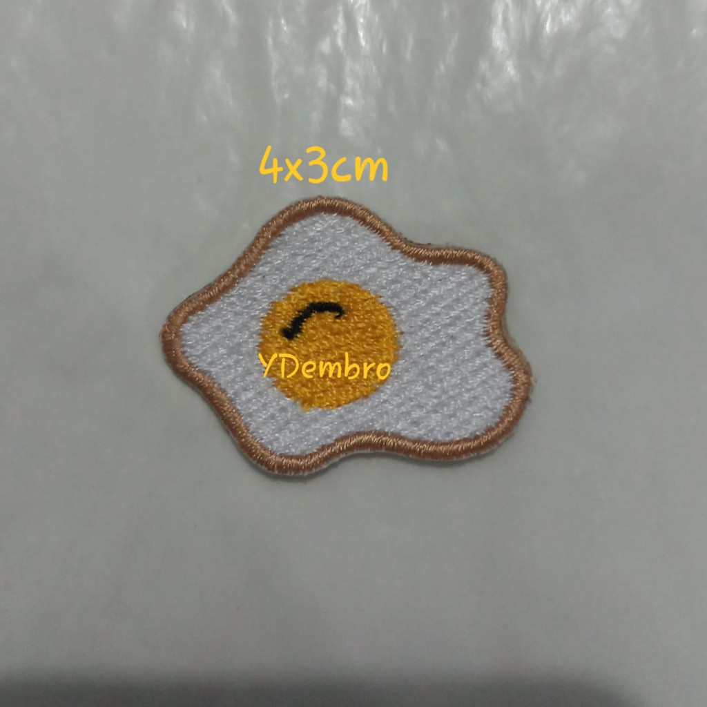 Patch Bordir Karakter Telor ceplok