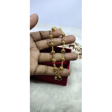 gelang rantai bola bola lapis emas 24k include kotak