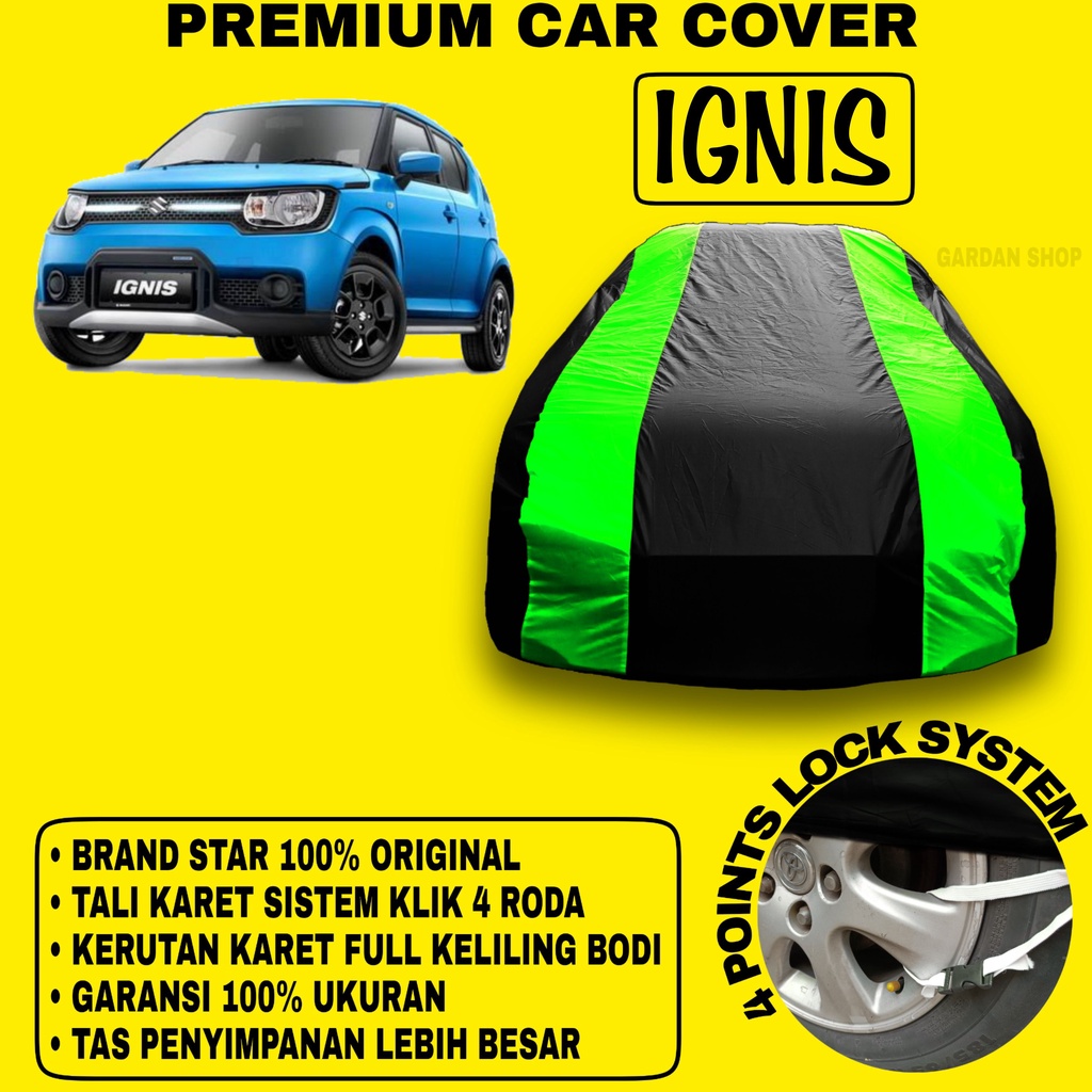 Body Cover IGNIS Sarung Strip HIJAU Penutup Pelindung Bodi Mobil Ignis PREMIUM