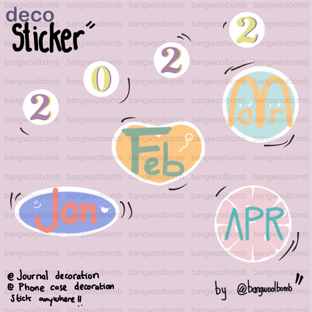 

Deco Sticker / Cutting Sticker / Aesthetic Sticker / Stiker Estetik / Sticker Tumblr / Journal / Jurnal - Monthly Header