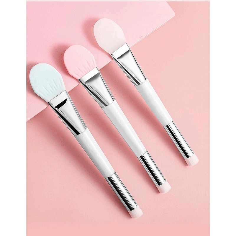 Brush Silikon Dua Sisi Untuk Aplikator Masker Lumpur / Foundation