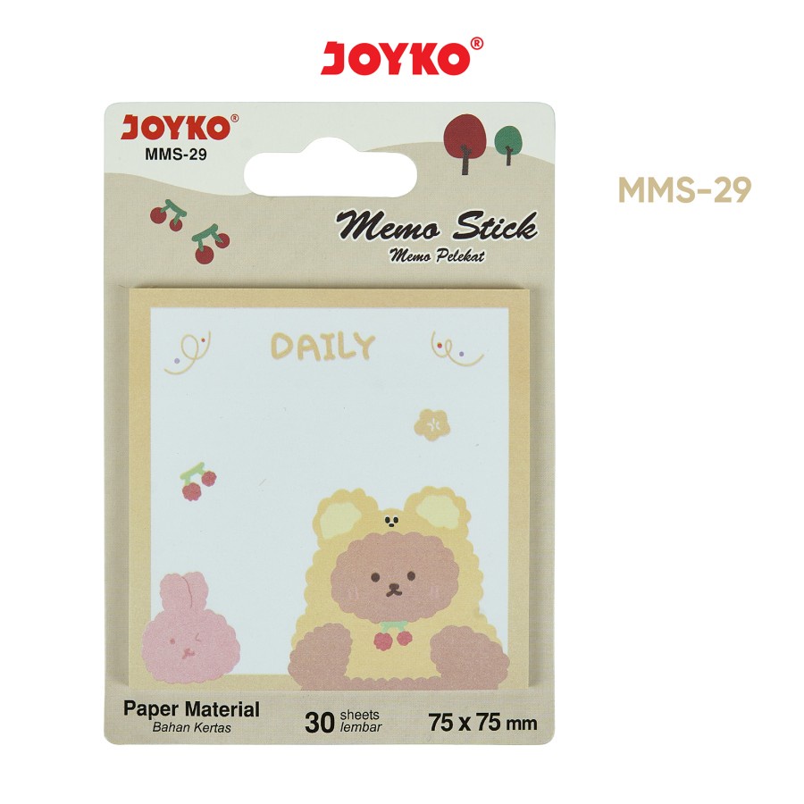 MEMO STICK | JOYKO MMS-29 | STICKY NOTE  | MEMO PENANDA BUKU | PEMBATAS KERTAS | MEMO TEMPEL-KUNING