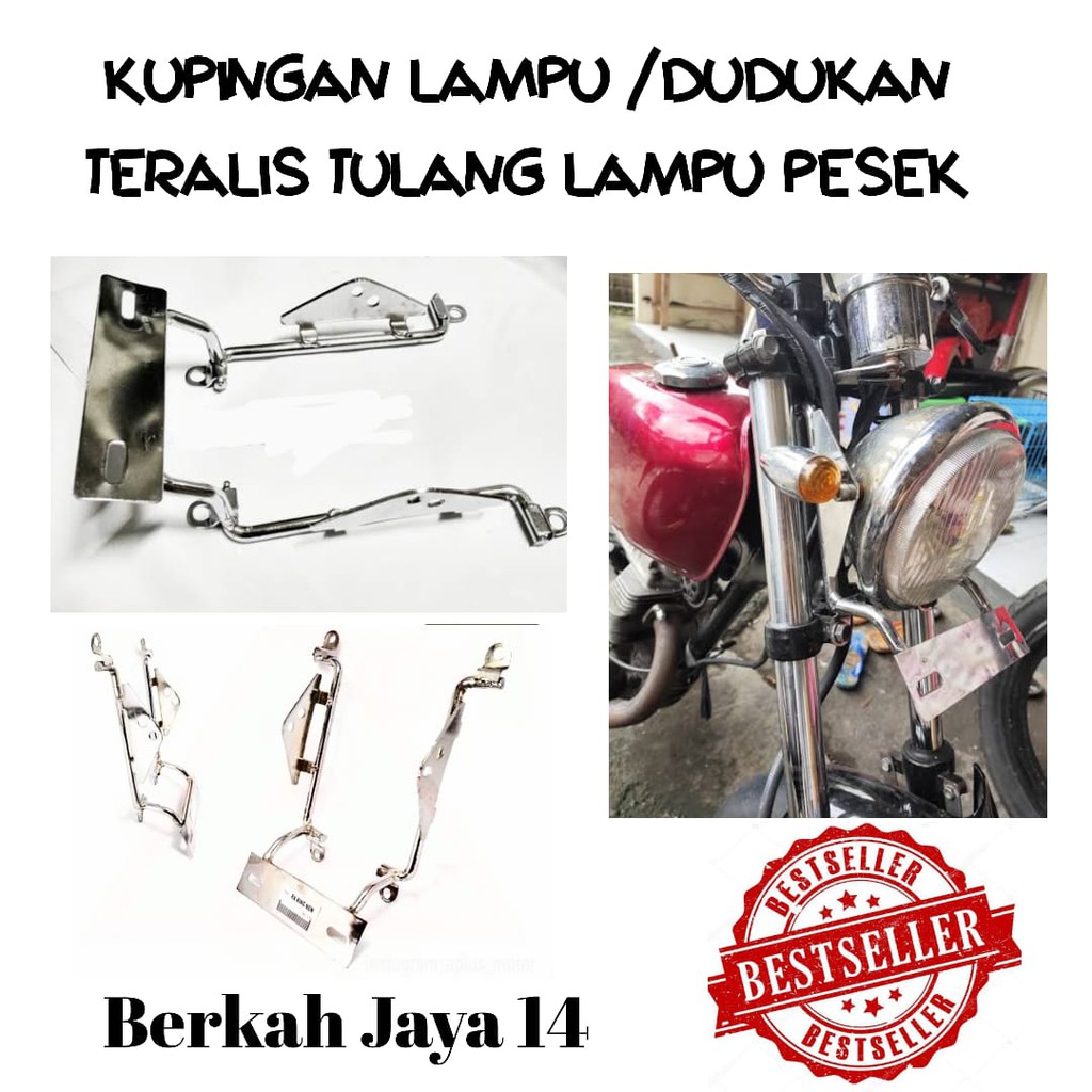 KUPINGAN LAMPU DUDUKAN TERALIS TULANG LAMPU PESEK RX KING SEPEDA MOTOR CB MEGAPRO TIGER GL TERMURAH