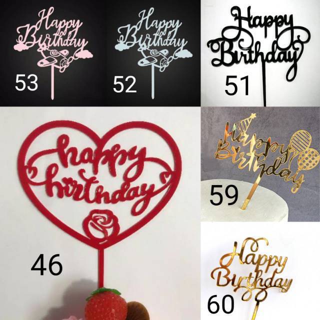 Cake Topper Acrylic / Topper Kue Akrilik Happy Mothers Day / Best Mom / We Love You Mommy / Daddy