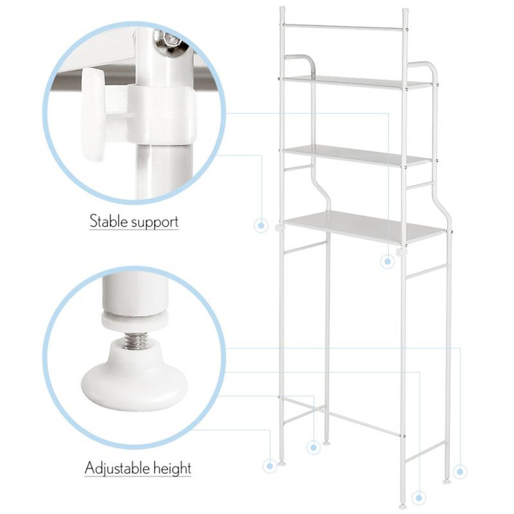 Rak Toilet Multi Fungsi | Rak Toilet Organizer WC Tissue sabun Kloset Kamar Mandi 165x50x26