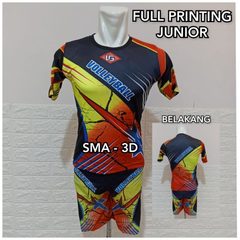 Jersey volly anak printing setelan Jersey volly junior full printing