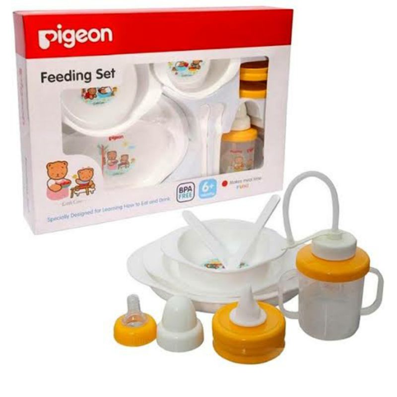 ori original pigeon japan feeding set with training cup 4 step all in 1 one D-301 BPA free hadiah ka