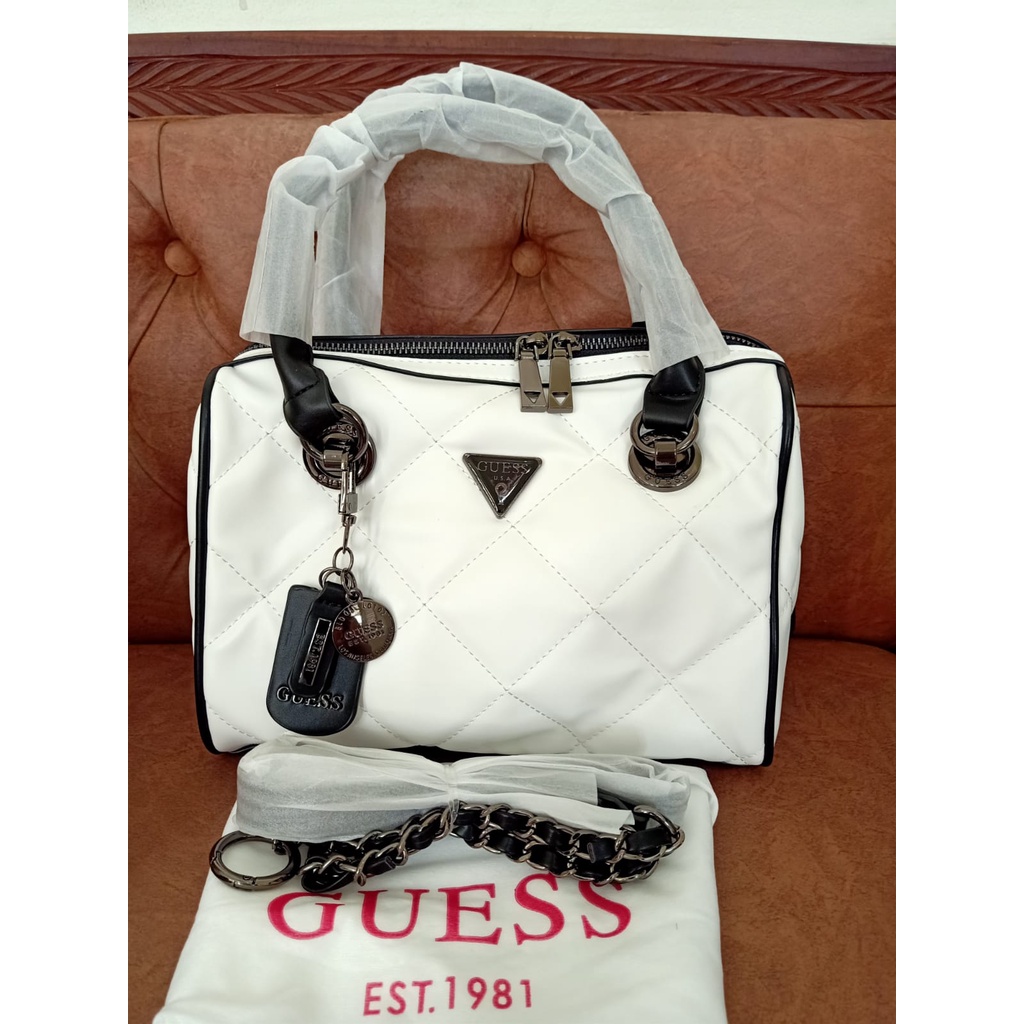 [IMPORTTMURAH] TAS WANITA/TAS SELEMPANG GUESS/SLING BAG GS CESSILY BOX SATCHEL FASHION IMPORT PREMIUM#193900