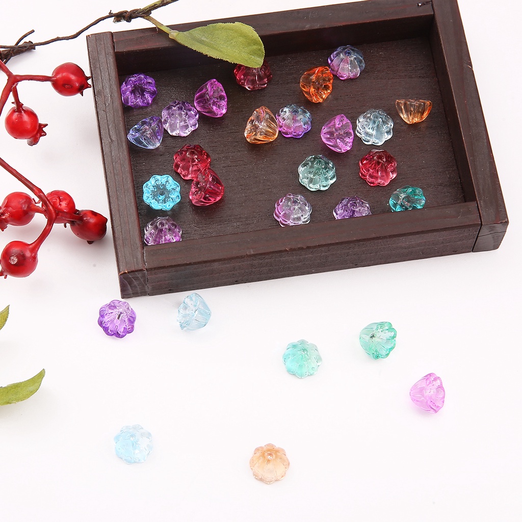 10 pcs 10*7mm Berwarna Kaca Crystal Lampwork Bunga Lotus Beads untuk Perhiasan Buatan Tangan DIY Anting-Anting Gelang Pesona Perhiasan Membuat