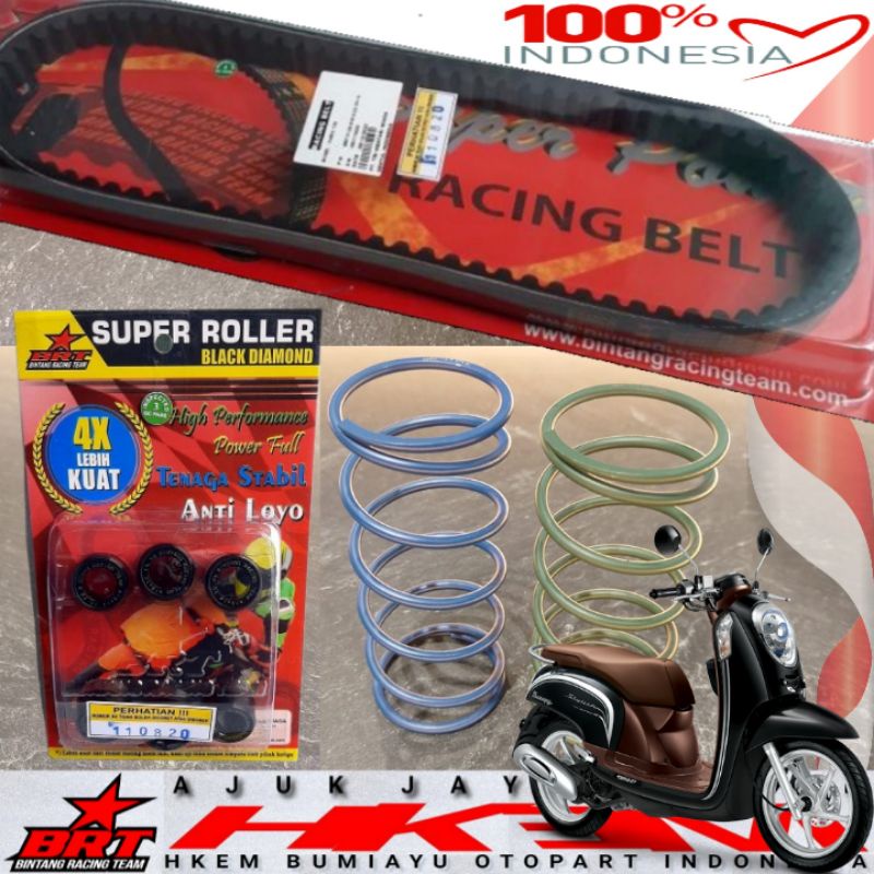 PAKET KIRIAN CVT BRT SCOOPY FI KZL STARTER KASAR BEAT FI SPACY FI K25 PERCVT BRT ORIGINAL VANBELT BR