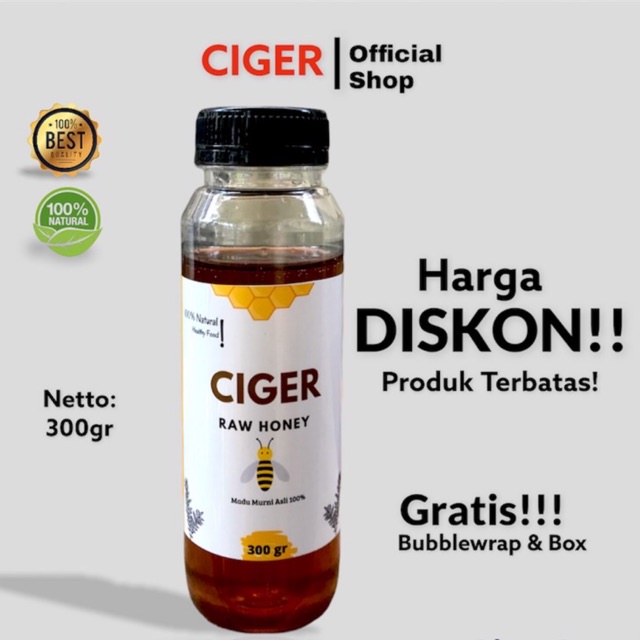 

Ciger - Raw Honey 300 gram / Madu Murni Original / Madu Asli