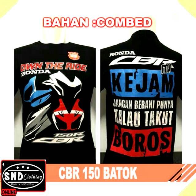Kaos CBR 150 Batok Unik Gambar Tulisan Bikers Kimunitas Club Hobi Pria Wanita
