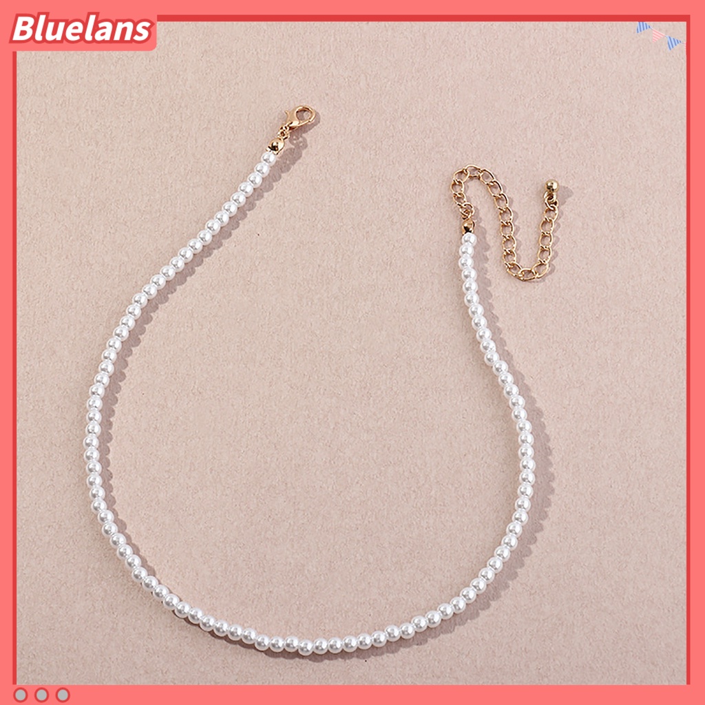 Bluelans 1/5 Pcs Necklace Elegant Fine Workmanship Jewelry Faux Round Pearl Chocker Use