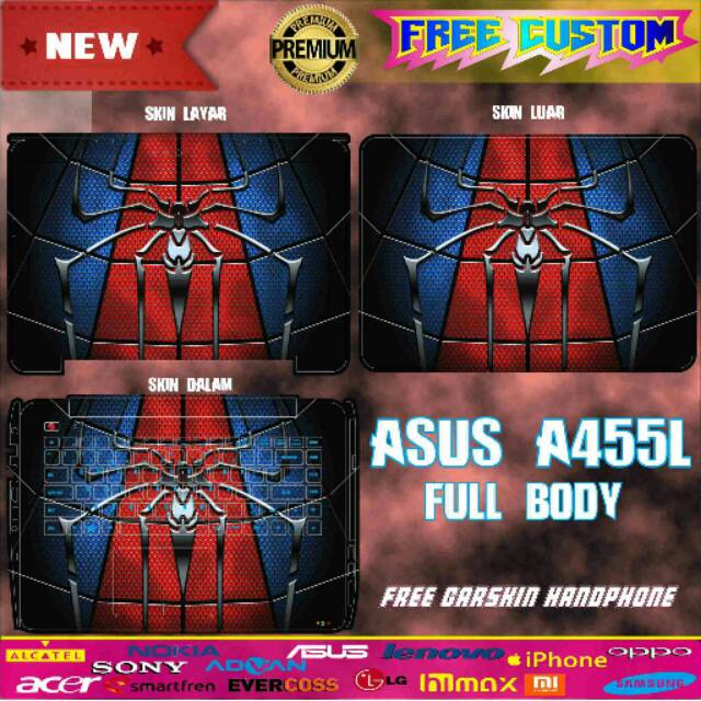 Garskin Laptop Asus A455L Full Body -Costom- Free 1 Garskin HP