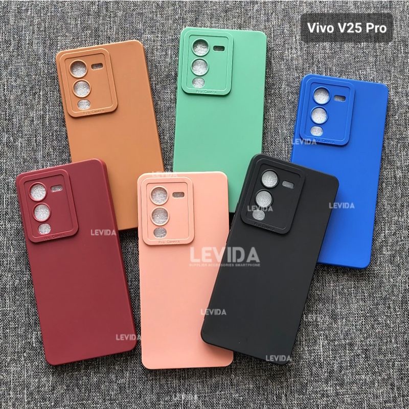 Vivo V23E Vivo V25 5G Vivo V25 Pro Vivo V23 5G Case Pro Kamera Case Slim BlackMatte Silikon Warna Ca